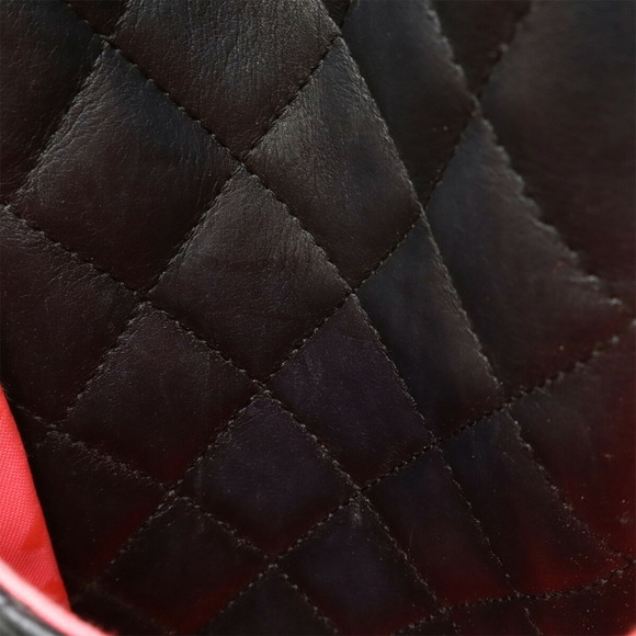 CHANEL Black Leather Logo Pochette Shoulder Bag - Picture 9 of 10